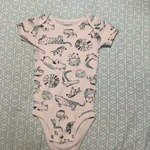 Carter's White and Gray Bodysuit One Piece